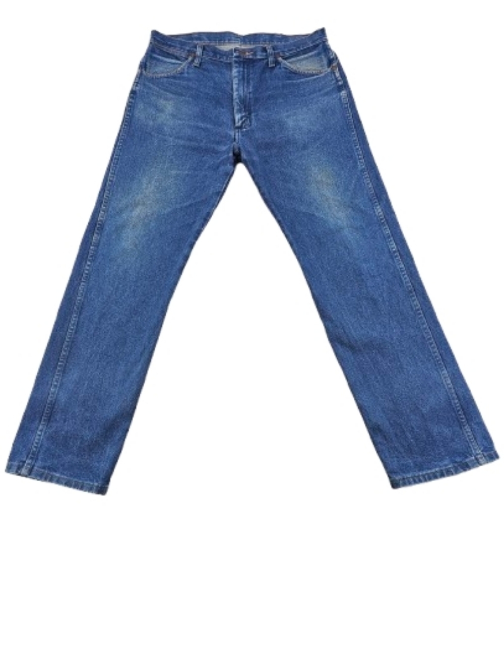 VTG Wrangler Cowboy Cut Original Fit Men 34x32 Stonewash Denim Blue Jean 13MWZPW